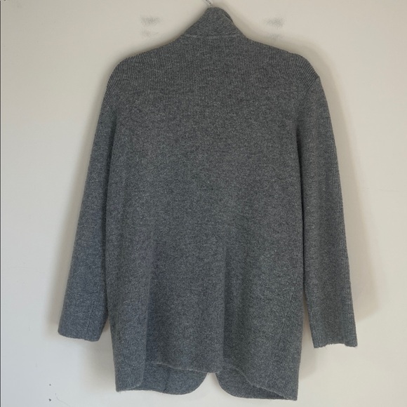 J. Crew Women's cardigan sweater-blazer gray merino wool Size Large - Picture 5 of 10